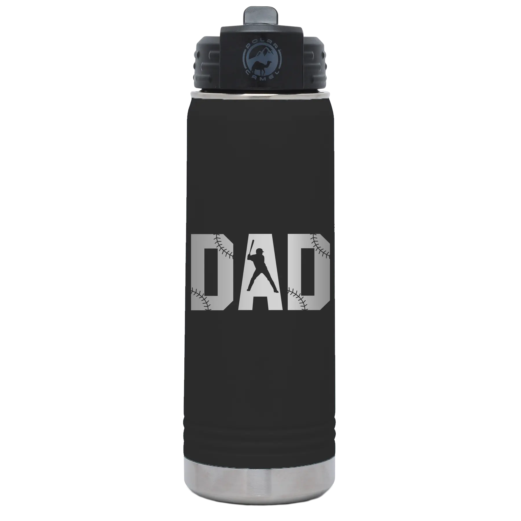 Baseball Dad 20 oz Water Bottle | Black