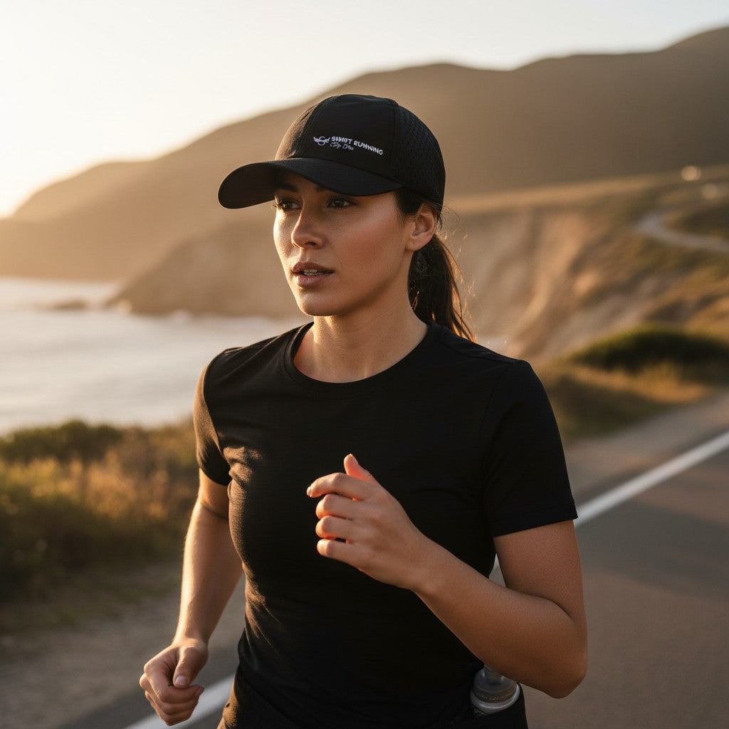 Dry Fit Running Hat – Black | Moisture-Wicking Sport Cap