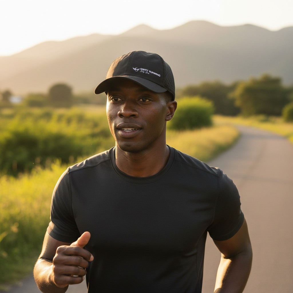 Dry Fit Running Hat – Black | Moisture-Wicking Sport Cap