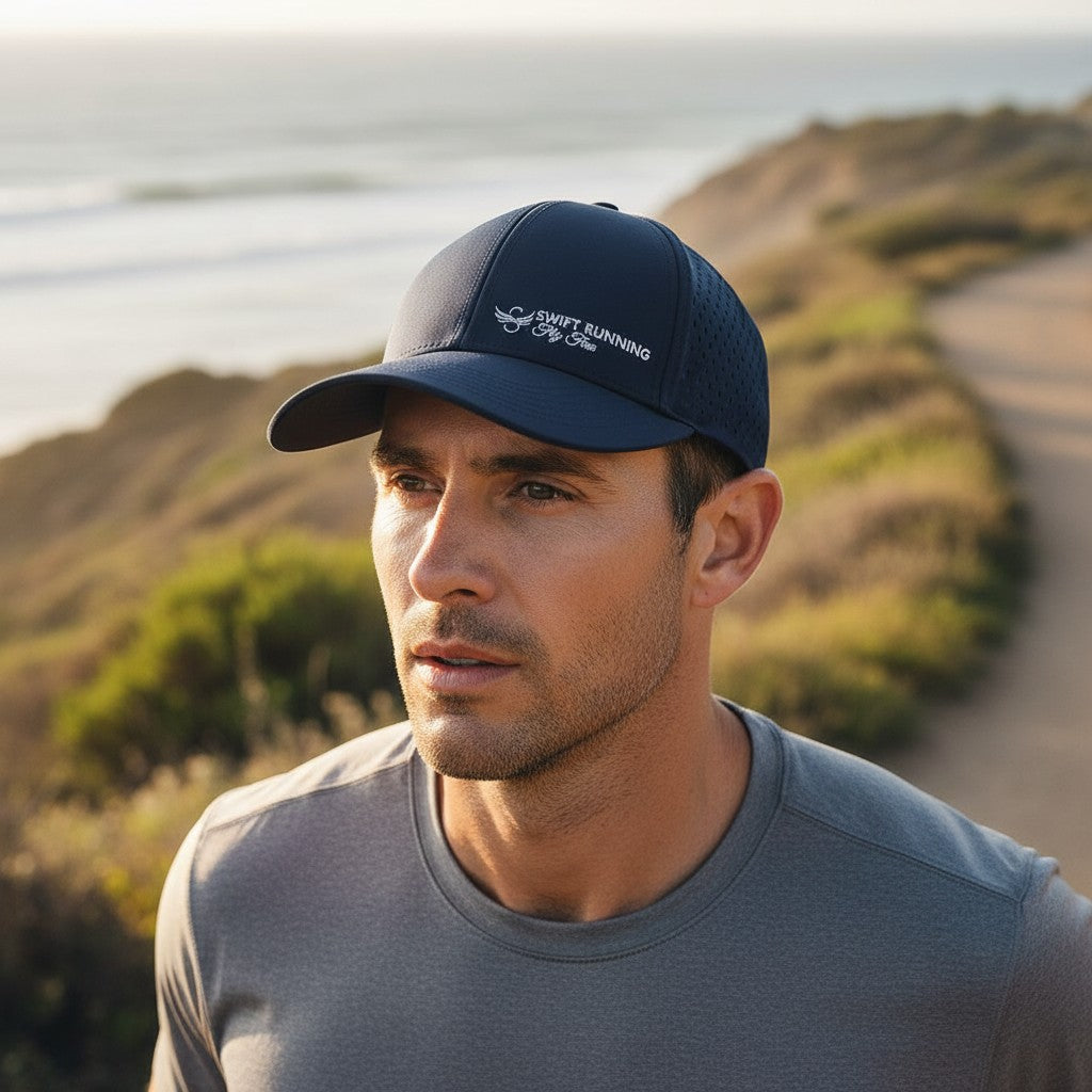 Dry Fit Running Hat – Navy Blue | Unisex Moisture-Wicking Sport Cap