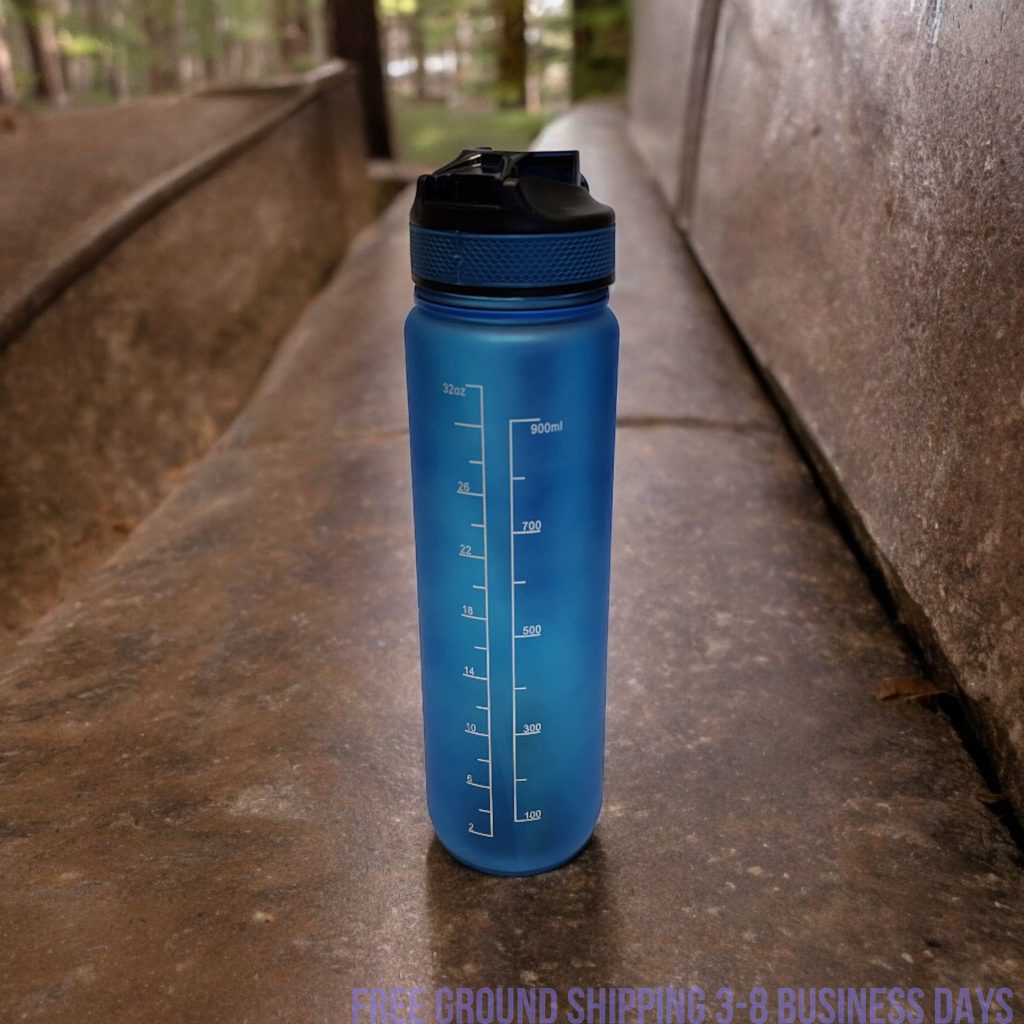 Motivational Water Bottle 32oz with Time Marker | BPA Free | Shipping from USA