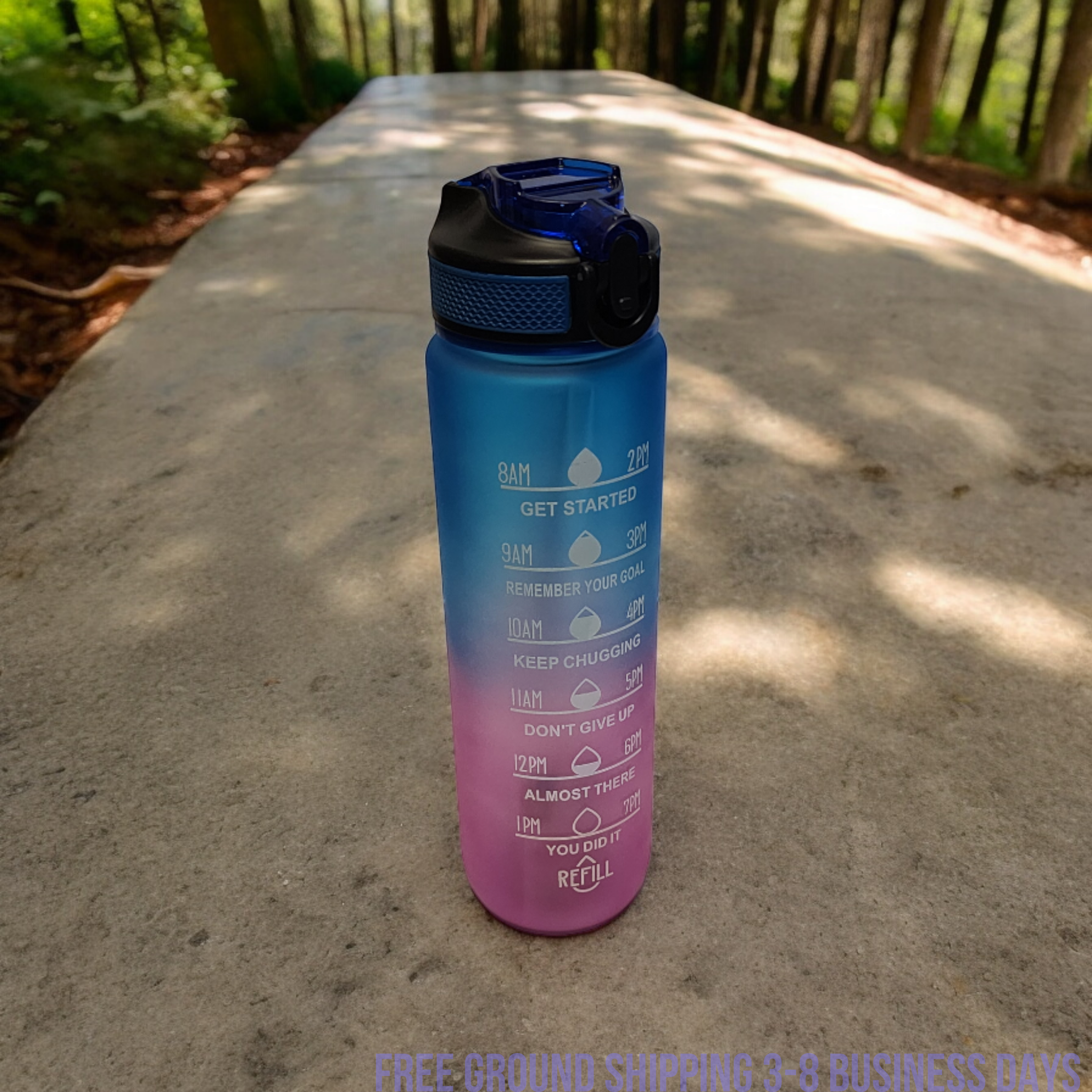Motivational Water Bottle 32oz with Time Marker | BPA Free | Shipping from USA