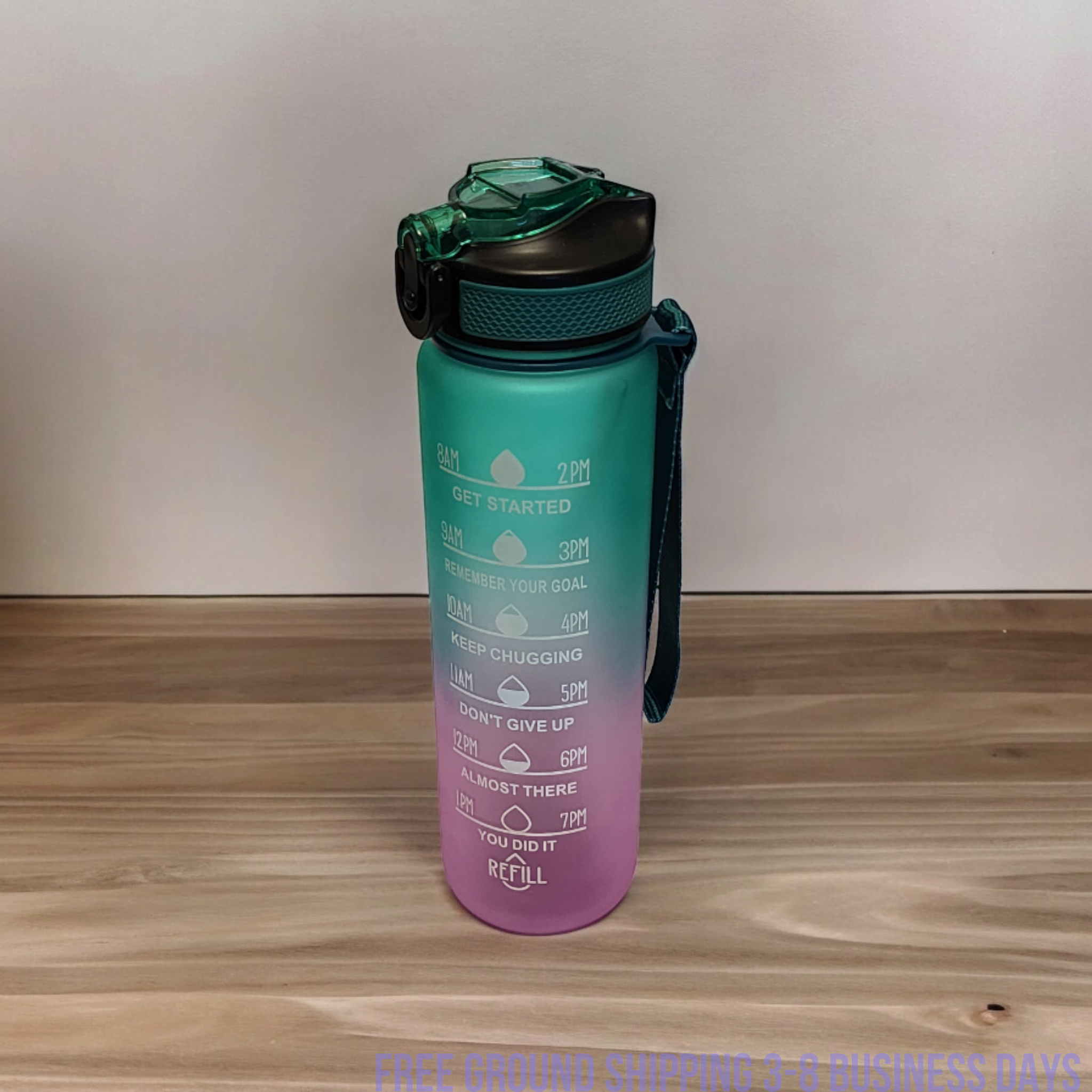 Motivational Water Bottle 32oz with Time Marker | BPA Free | Shipping from USA