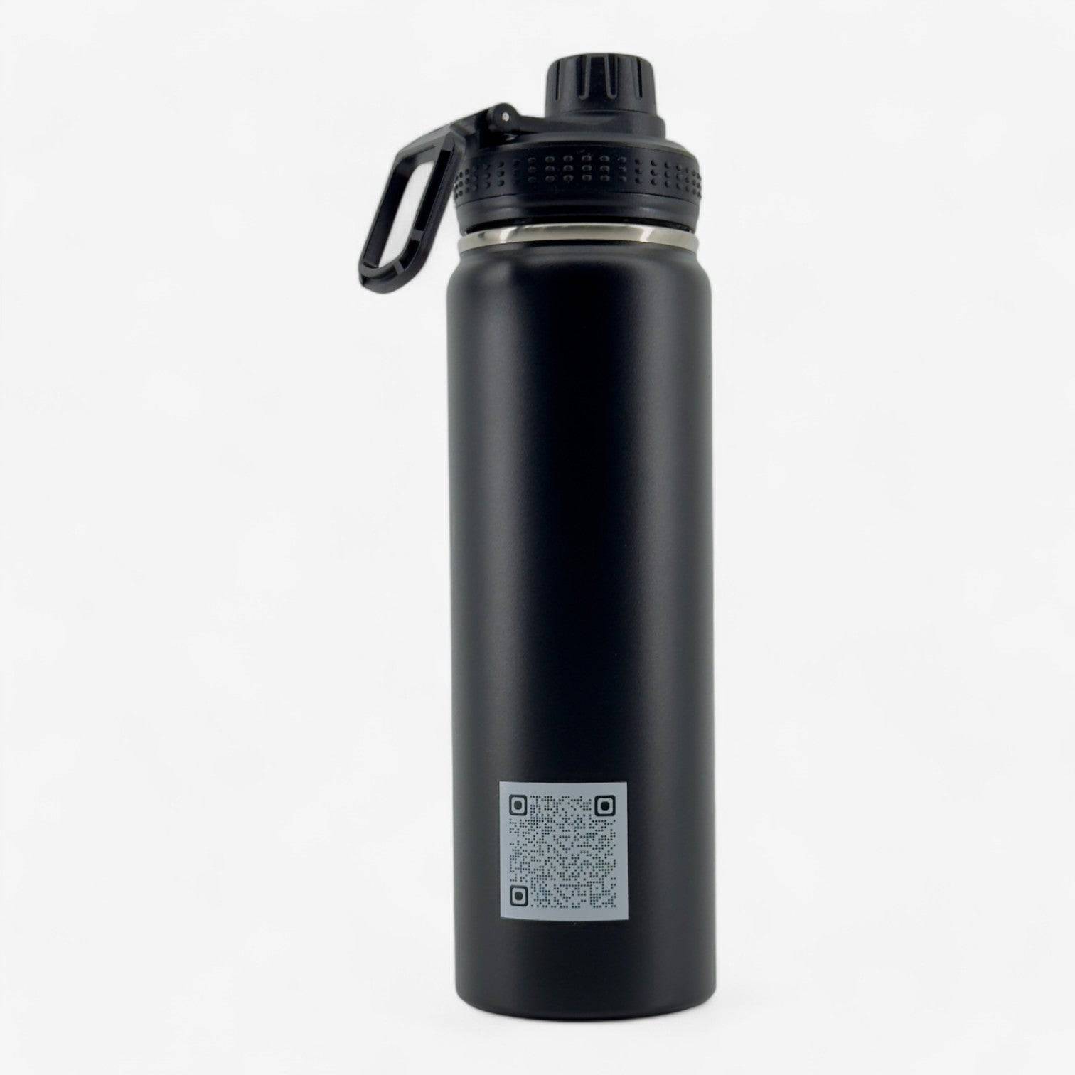 Black Insulated Water Bottle 22oz | Leak-Proof & Double-Wall Vacuum | AquaMotivtTM