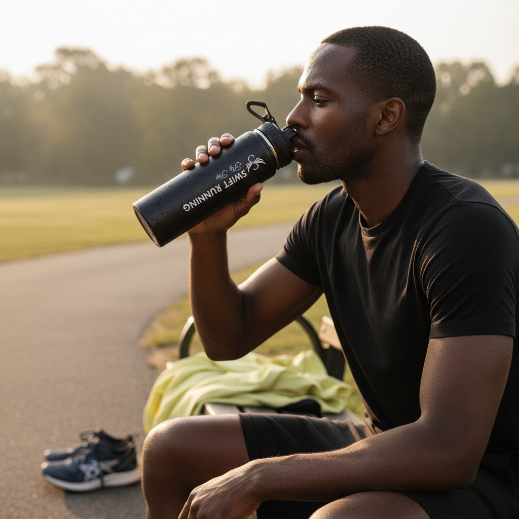 Black Insulated Water Bottle 22oz | Leak-Proof & Double-Wall Vacuum | AquaMotivtTM