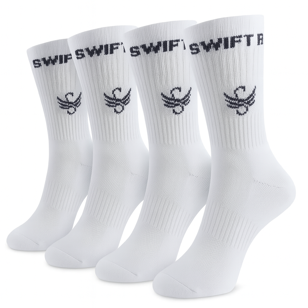 White Men's Athletic Socks – Pack of 2 | Comfort & Performance | AquaMotivtTM